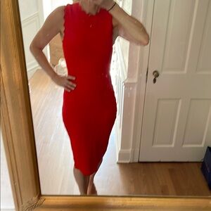 ALC new w/o tags Red knit Sleeveless Dress open peep hole back